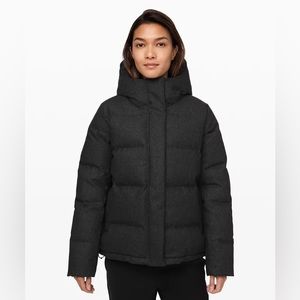 Lululemon Wunder Puff Jacket *Wool size 10 Heathered Black Night
